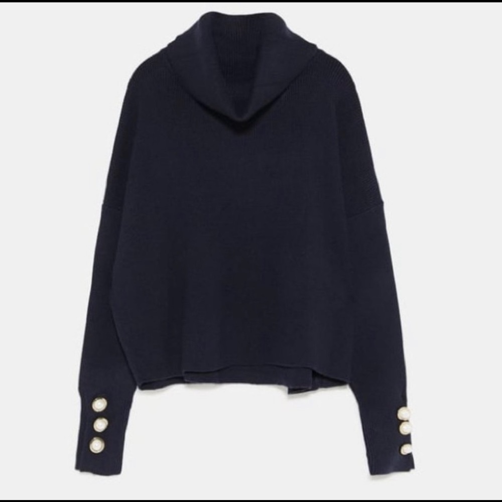 Zara Turtleneck with Pearl Buttons